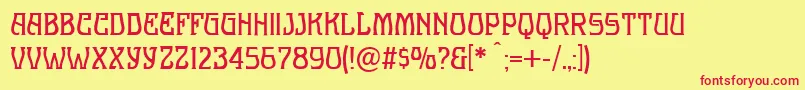 MelangeNouveauNormal Font – Red Fonts on Yellow Background