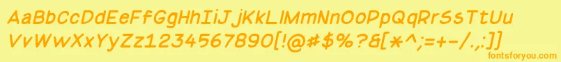 BasicComicalItalicNc Font – Orange Fonts on Yellow Background