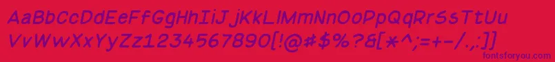 BasicComicalItalicNc Font – Purple Fonts on Red Background