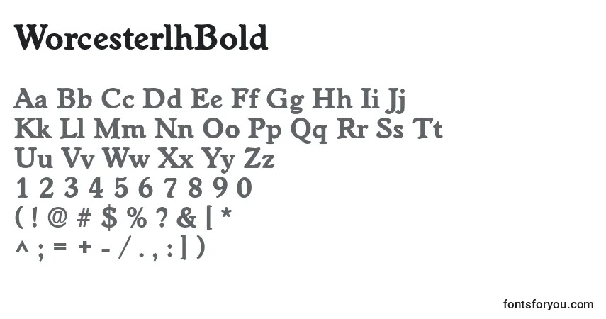 Шрифт WorcesterlhBold – алфавит, цифры, специальные символы