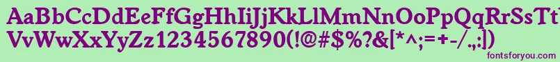 WorcesterlhBold Font – Purple Fonts on Green Background