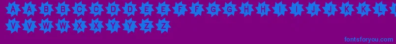 Pukisaka Font – Blue Fonts on Purple Background