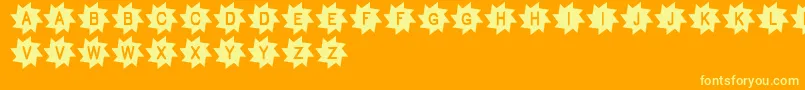 Pukisaka Font – Yellow Fonts on Orange Background