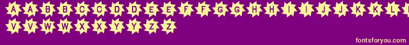 Saiba mais sobre a fonte Pukisaka Fonte Pukisaka – fontes amarelas em um fundo roxo