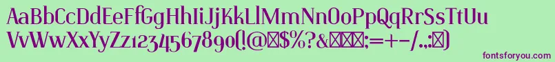 IdenticaRegular Font – Purple Fonts on Green Background