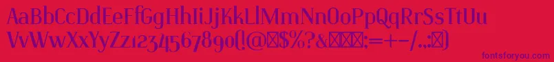 IdenticaRegular-Schriftart – Violette Schriften auf rotem Hintergrund