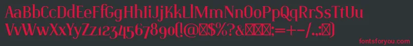 IdenticaRegular Font – Red Fonts on Black Background