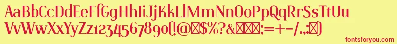 IdenticaRegular Font – Red Fonts on Yellow Background
