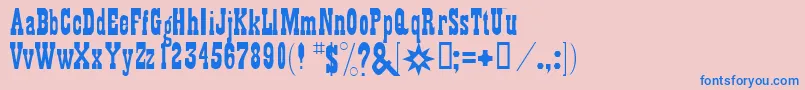 Gambler Font – Blue Fonts on Pink Background