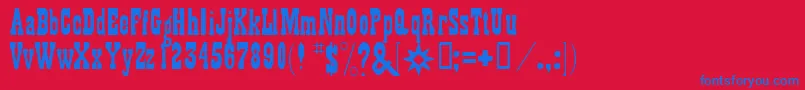 Gambler Font – Blue Fonts on Red Background