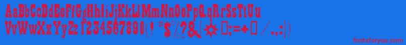 Gambler Font – Red Fonts on Blue Background