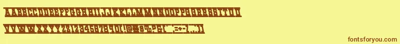 Westernrailleft Font – Brown Fonts on Yellow Background