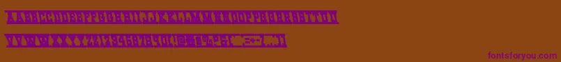 Westernrailleft-Schriftart – Violette Schriften auf braunem Hintergrund