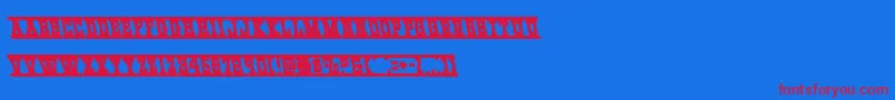 Westernrailleft Font – Red Fonts on Blue Background