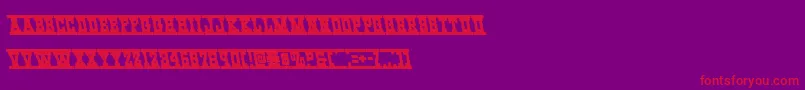 Westernrailleft-Schriftart – Rote Schriften auf violettem Hintergrund