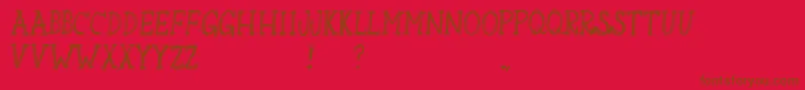 SketchbookNasty-fontti – ruskeat fontit punaisella taustalla