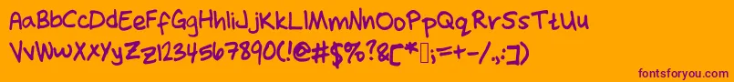 November2 Font – Purple Fonts on Orange Background