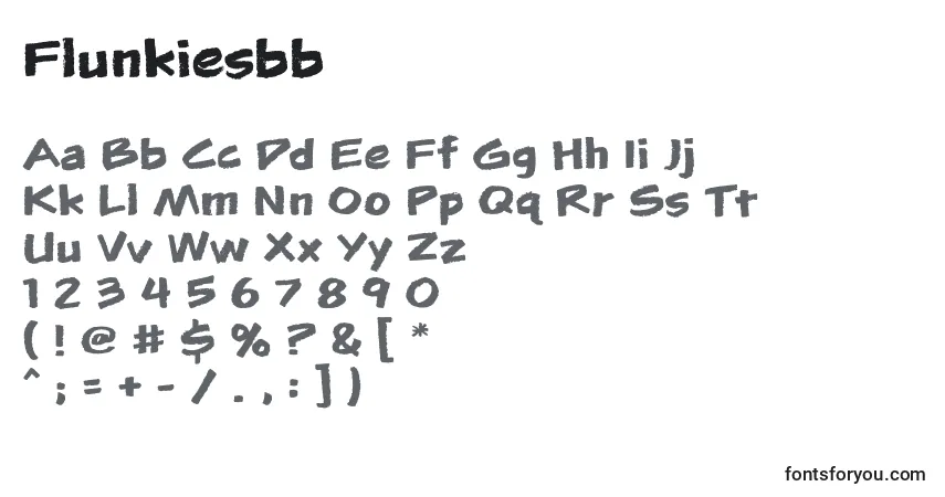 Czcionka Flunkiesbb – alfabet, cyfry, specjalne znaki