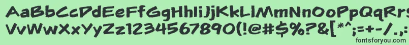 フォントFlunkiesbb – 緑の背景に黒い文字