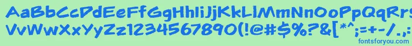 Flunkiesbb Font – Blue Fonts on Green Background