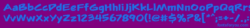 Flunkiesbb Font – Blue Fonts on Purple Background