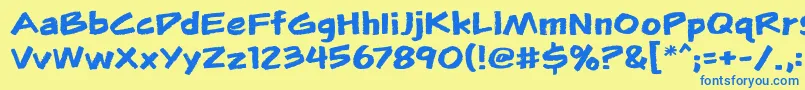 Flunkiesbb Font – Blue Fonts on Yellow Background