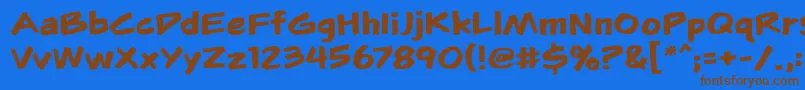 Flunkiesbb Font – Brown Fonts on Blue Background