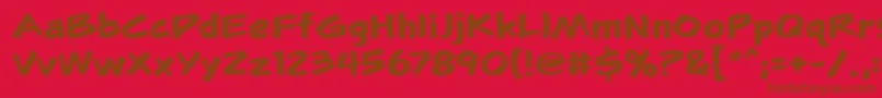 Czcionka Flunkiesbb – brązowe czcionki na czerwonym tle