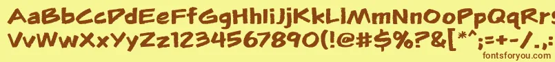 Flunkiesbb Font – Brown Fonts on Yellow Background