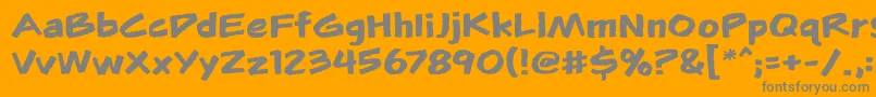 Flunkiesbb-Schriftart – Graue Schriften auf orangefarbenem Hintergrund