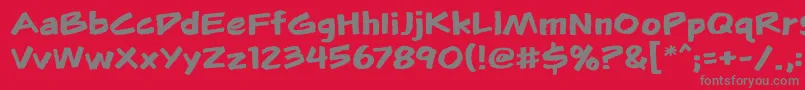 Fonte Flunkiesbb – fontes cinzas em um fundo vermelho