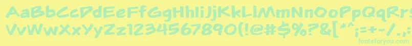 Flunkiesbb Font – Green Fonts on Yellow Background