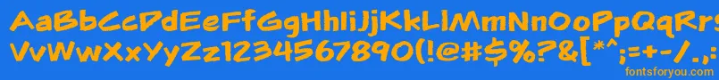 Flunkiesbb Font – Orange Fonts on Blue Background