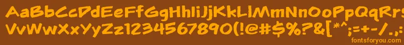Flunkiesbb Font – Orange Fonts on Brown Background