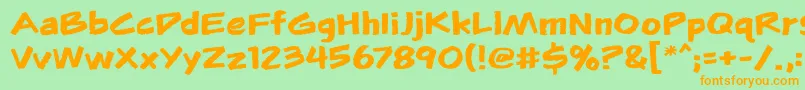 Flunkiesbb Font – Orange Fonts on Green Background
