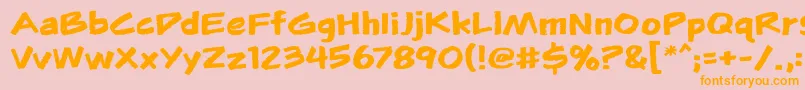 Flunkiesbb Font – Orange Fonts on Pink Background