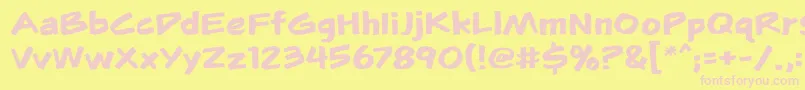 フォントFlunkiesbb – ピンクのフォント、黄色の背景