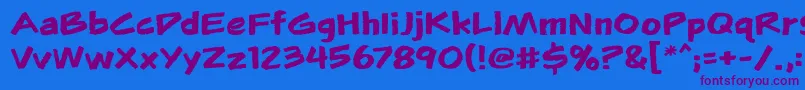Flunkiesbb Font – Purple Fonts on Blue Background