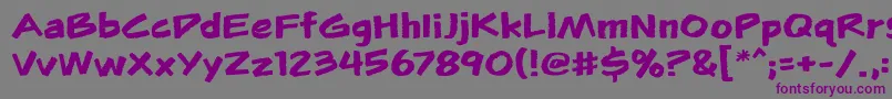 フォントFlunkiesbb – 紫色のフォント、灰色の背景