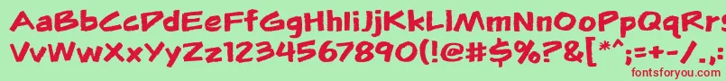 Flunkiesbb Font – Red Fonts on Green Background