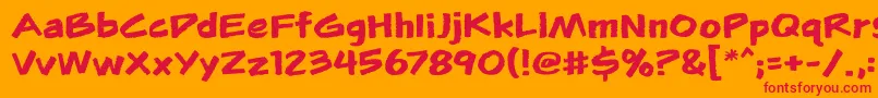Шрифт Flunkiesbb – красные шрифты на оранжевом фоне
