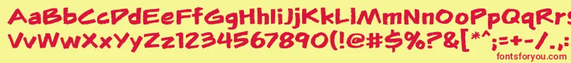 Шрифт Flunkiesbb – красные шрифты на жёлтом фоне