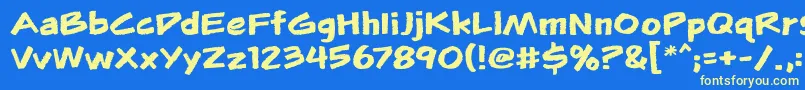 Flunkiesbb Font – Yellow Fonts on Blue Background