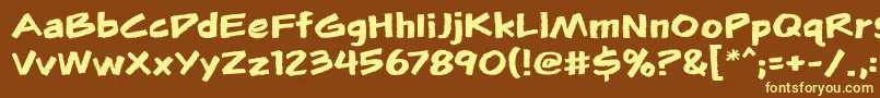 Flunkiesbb-fontti – keltaiset fontit ruskealla taustalla