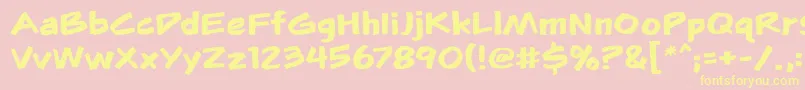 Flunkiesbb Font – Yellow Fonts on Pink Background