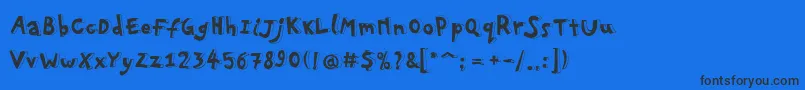 Pfplayskoolpro3D Font – Black Fonts on Blue Background