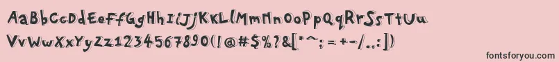 フォントPfplayskoolpro3D – ピンクの背景に黒い文字