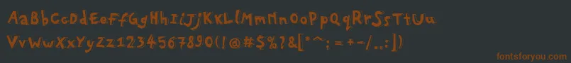 Pfplayskoolpro3D-Schriftart – Braune Schriften auf schwarzem Hintergrund