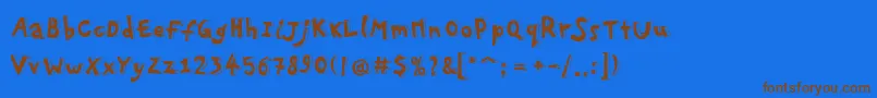 Pfplayskoolpro3D Font – Brown Fonts on Blue Background