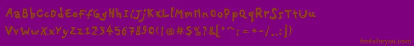 Pfplayskoolpro3D-Schriftart – Braune Schriften auf violettem Hintergrund
